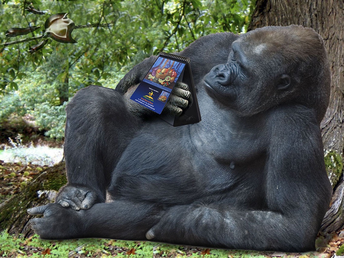 Gorila con calendario